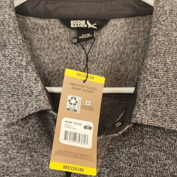 Eddie Bauer Gray Lightweight Shirt Jacket with Traditional Collar - Picture 3 of 7